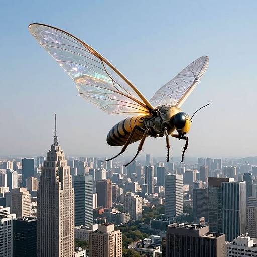 Giant Insect Over Metropolis Glow