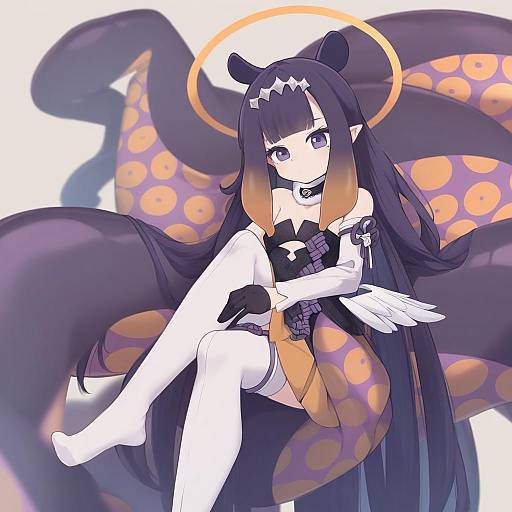 Illustration of Ao-chan (ninomae ina'nis), hololive in the style of Natsuki teru