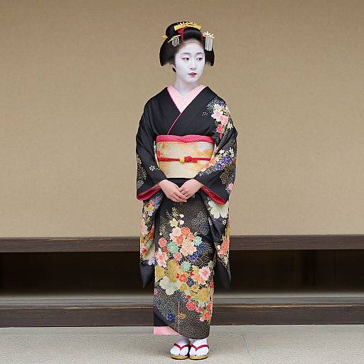 Traditional Japanese Geisha in Kimono