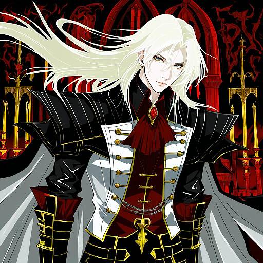 Illustration of Alucard (castlevania), castlevania (series) in the style of Tokunou shoutarou