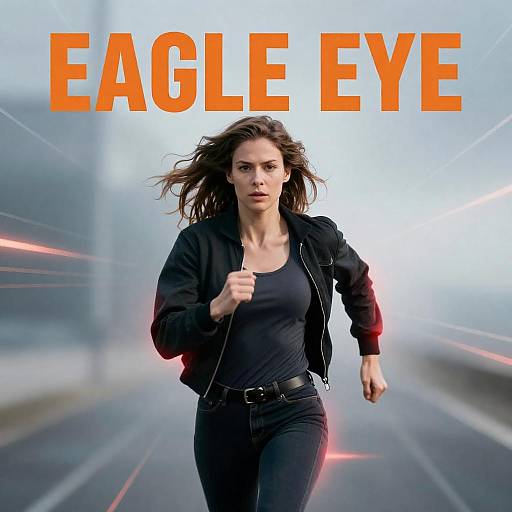 Dynamic Runner with Glowing Light Trail