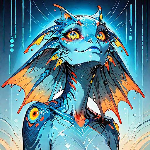 Vibrant Alien with Bioluminescent Features