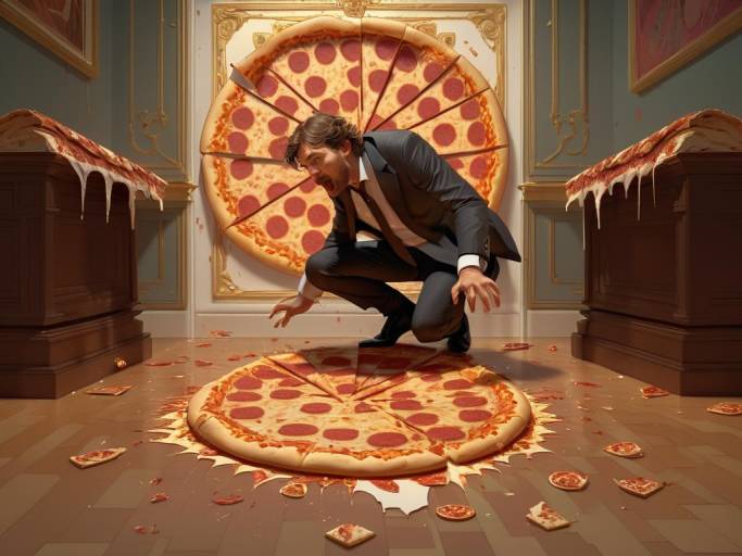 Tragic Pizza Mishap in Artistic Detail