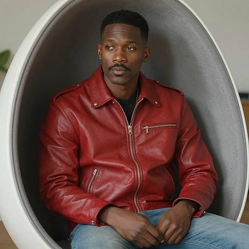 Stylish Portrait of a Man in Red Jacket