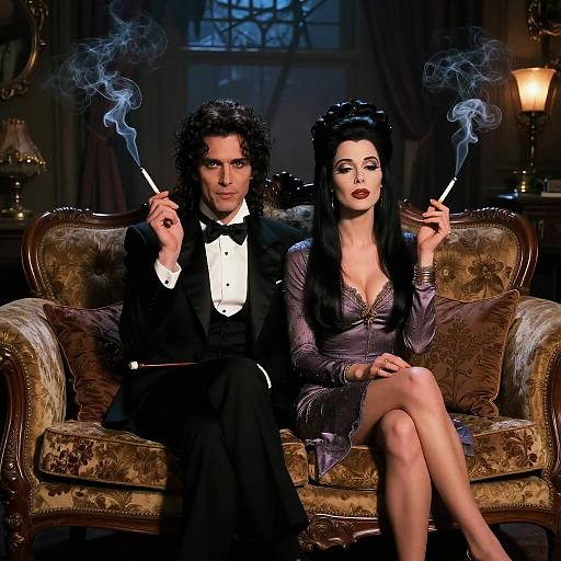 Gothic Ladies on Victorian Couch