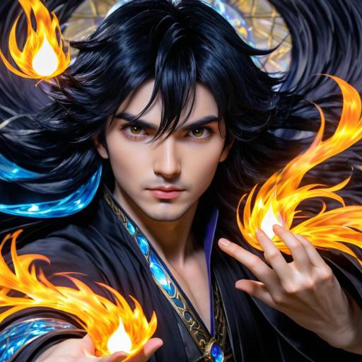 Fantasy Mage with Fire Magic