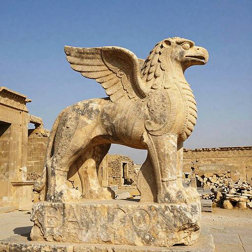 Ancient Mythical Lion-Eagle Statue