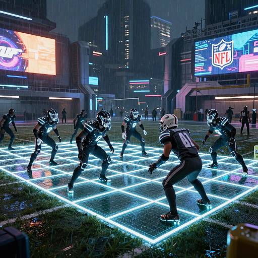 Cyberpunk NFL Grids Football Showdown