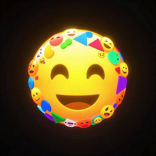 Glowing Emoji Mosaic Portrait
