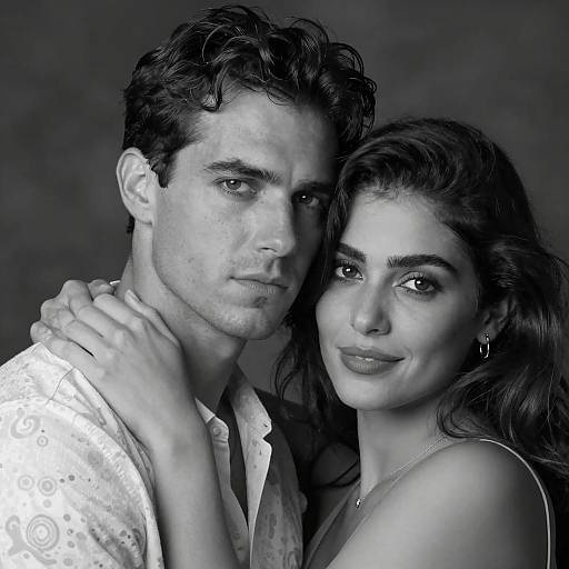 Intimate Black and White Embrace