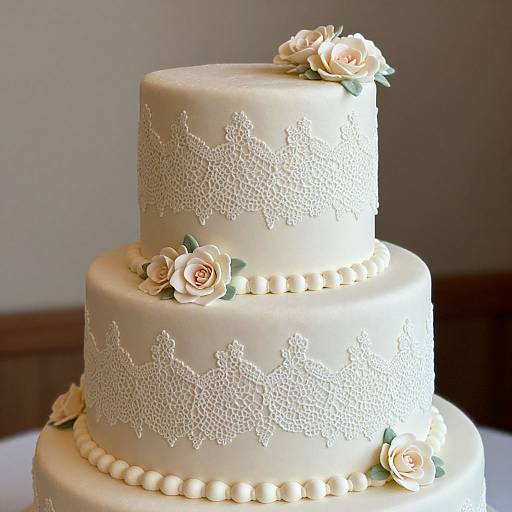 Elegant Vintage Two-Tier Wedding Cake