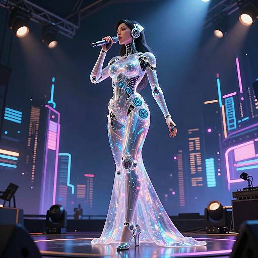 Full-Body Crystalline Android Opera Singer