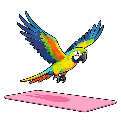Colorful Pop Art Parrot in Flight