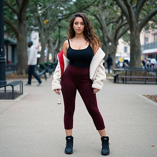 Hourglass Woman in Casual Streetwear