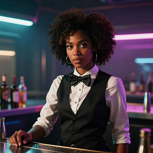 Cyberpunk South African Bartender in 4K