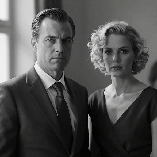 Elegant Black-and-White Portrait of Couple