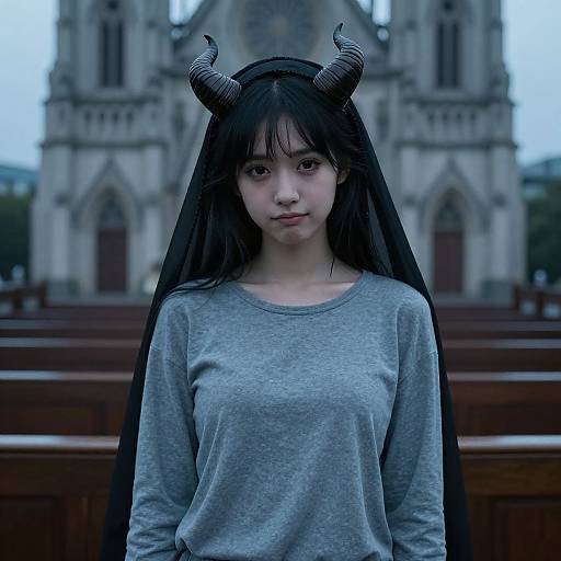 Photorealistic Succubus in Church Pew