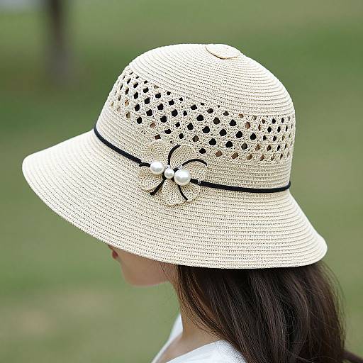 Summer Hollow Breathable Ladies Straw Hat