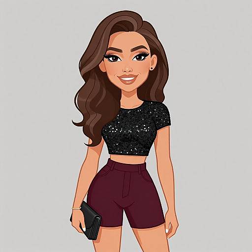 Glamorous Woman in Chic Outfit