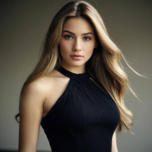 Portrait of Woman in Black Dress