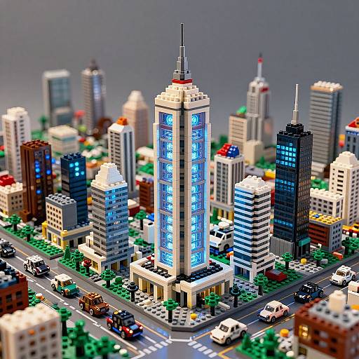 AI-Inspired LEGO Cityscape