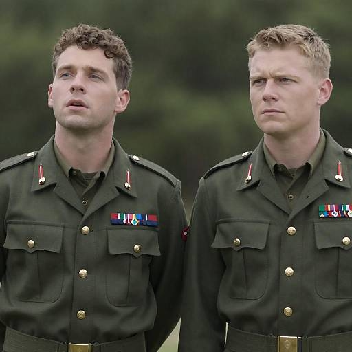 Military Portrait of Two Uniformed Men