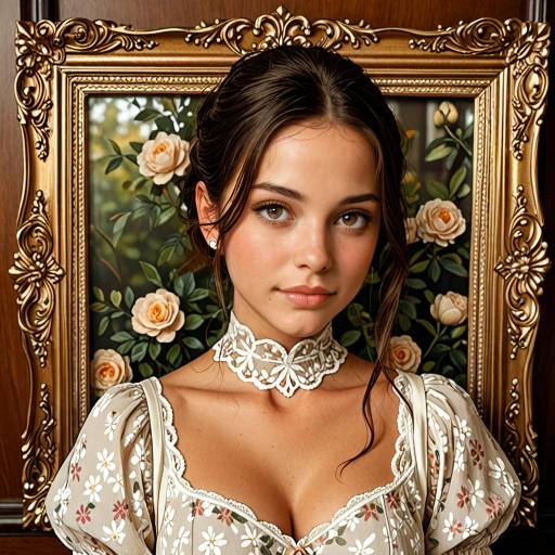 Victorian Lady in a Floral Parlor