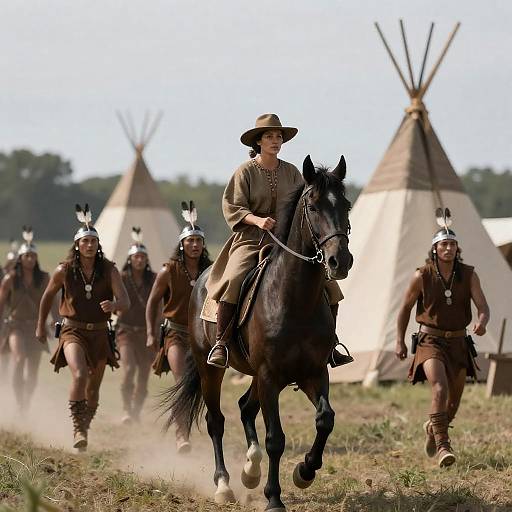 Epic Historical Battle Scene with Warriors