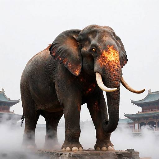 Hyperrealistic Sacred Elephant Beast