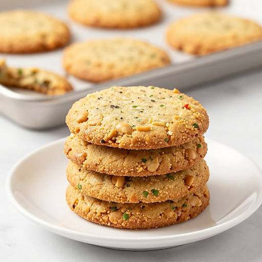 Stacked Golden Peanut Pepper Cookies