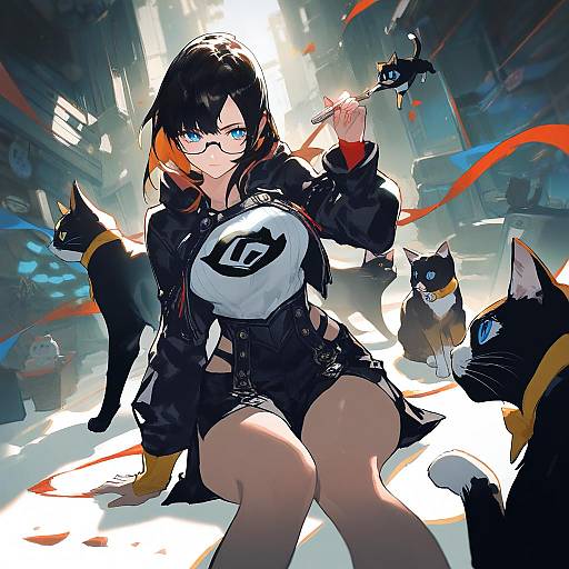 Illustration of Morgana (persona 5), persona in the style of Kishiyo