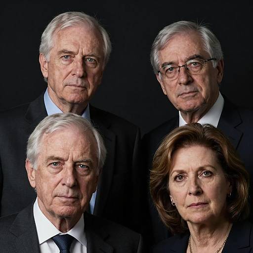 Four Serious Older Adults in Dark Suits