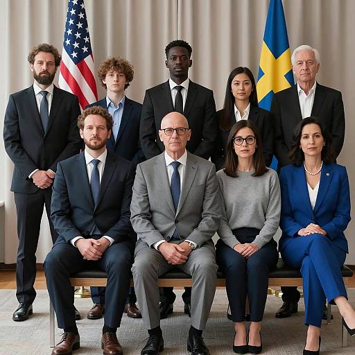 Diverse Business Team Portrait Setup