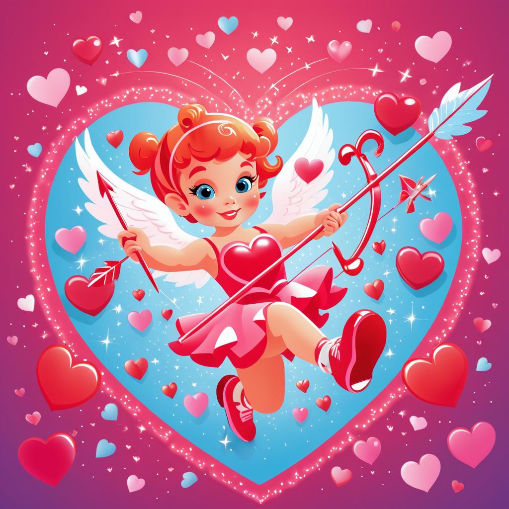 Whimsical Retro Cupid on Valentine’s Day