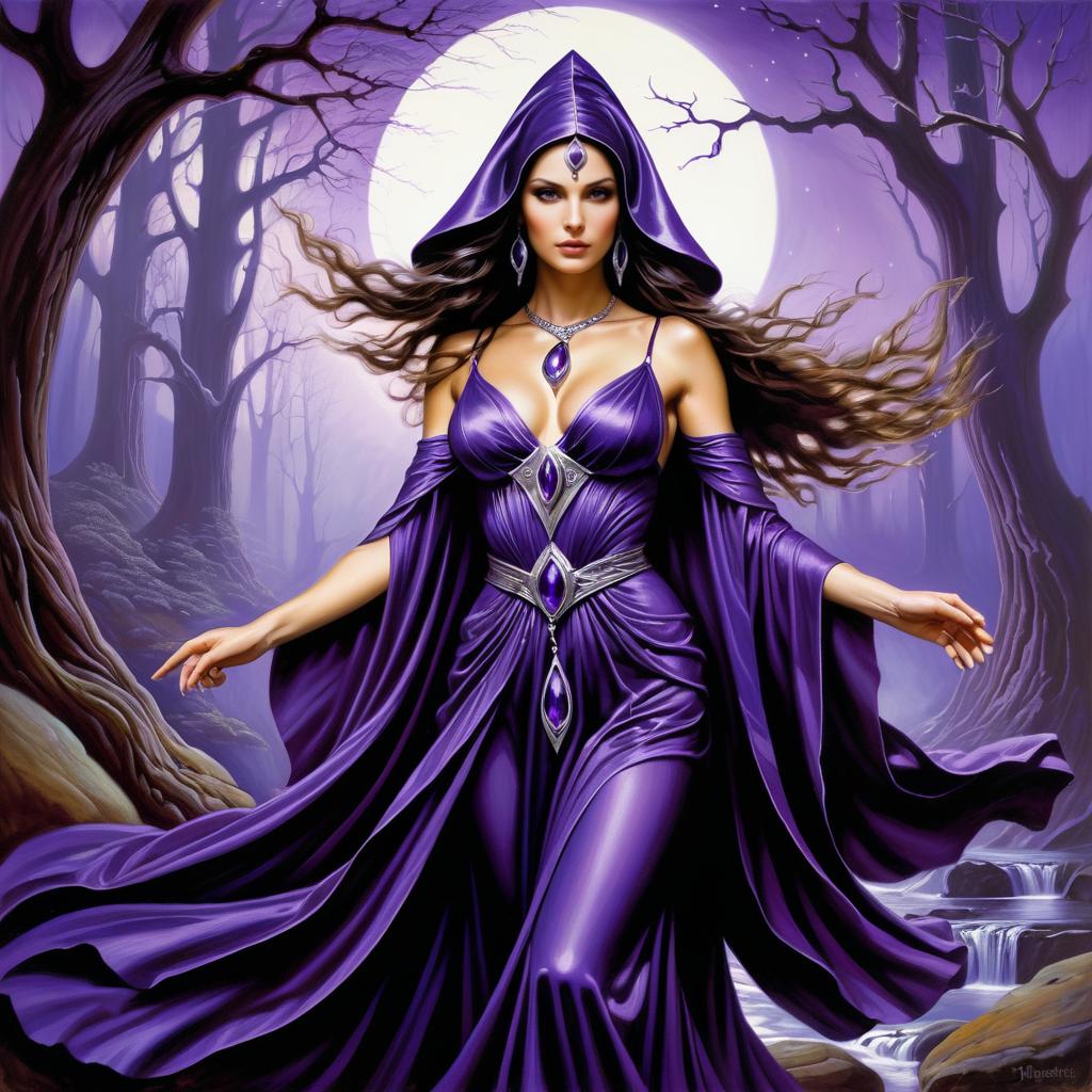 Enigmatic Sorceress in Enchanted Art