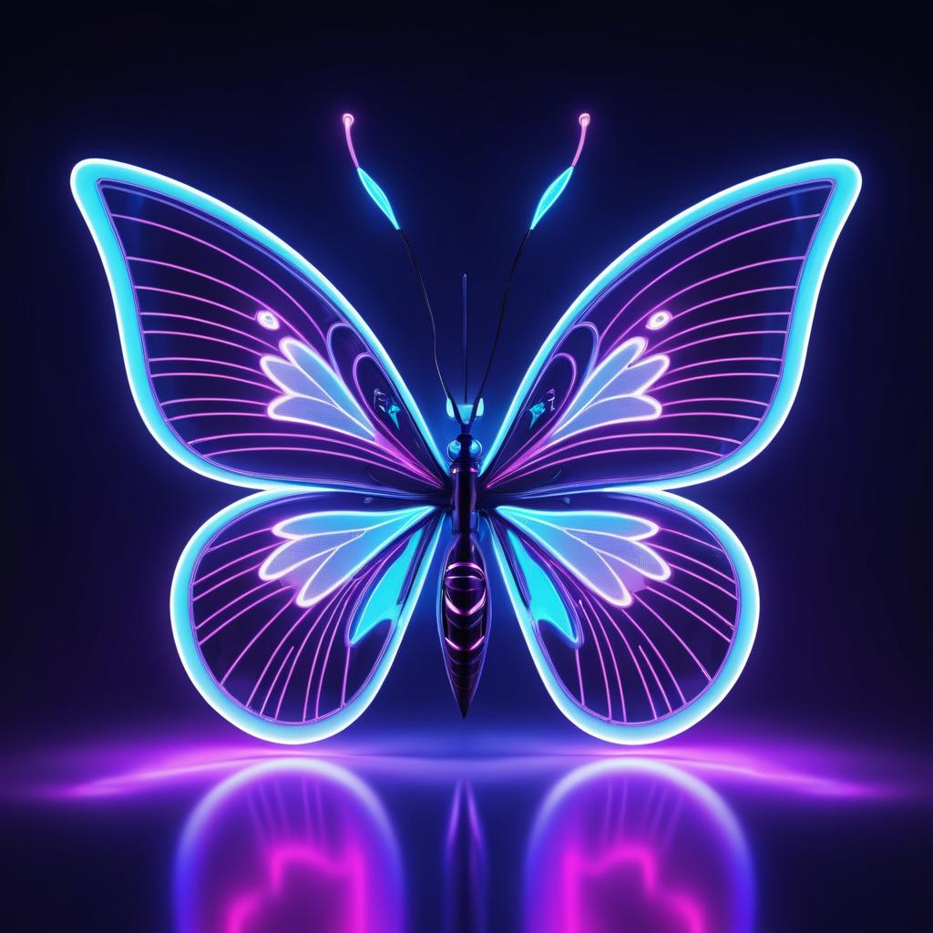 Glowing Electro Butterfly Art Creation