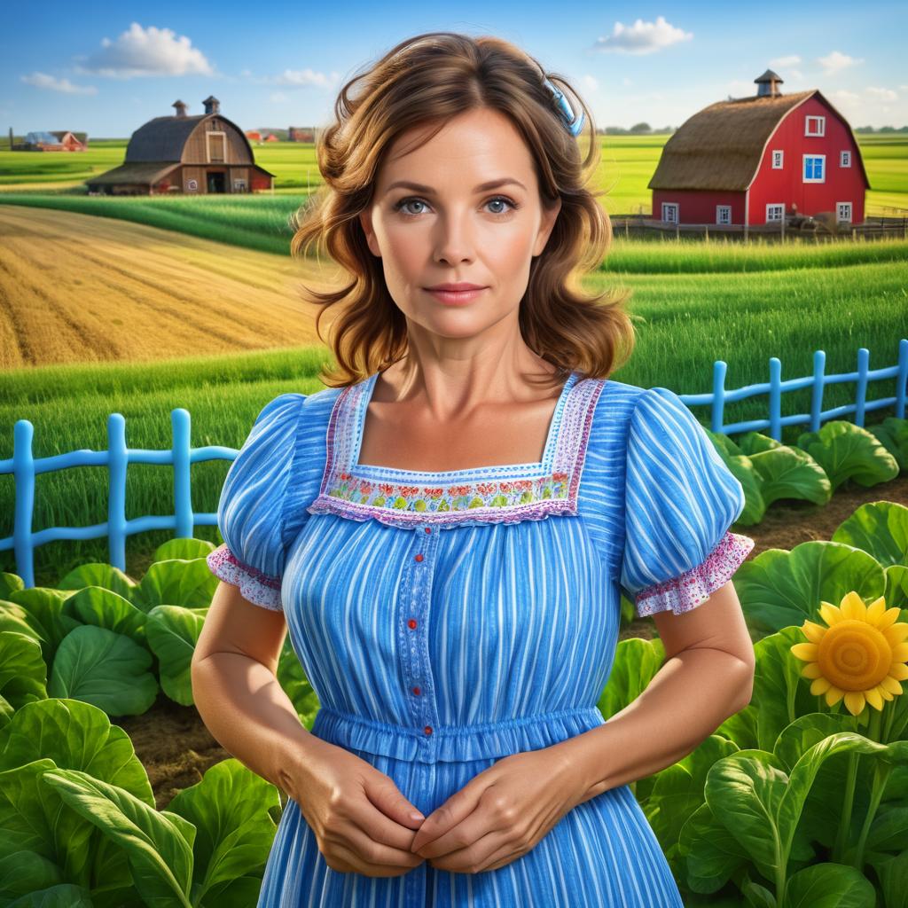 Vibrant Portrait of Charming Farm Woman