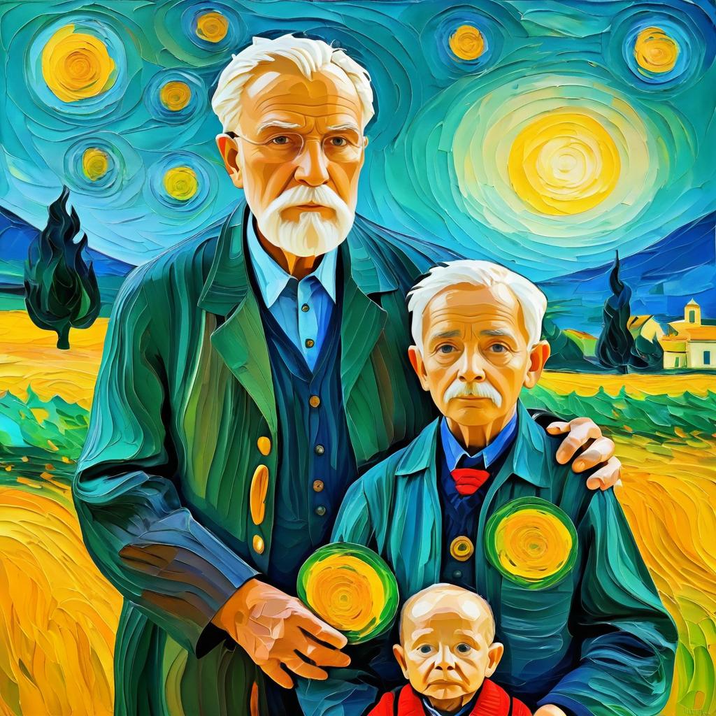 Expressive Family Portrait Inspired by Van Gogh