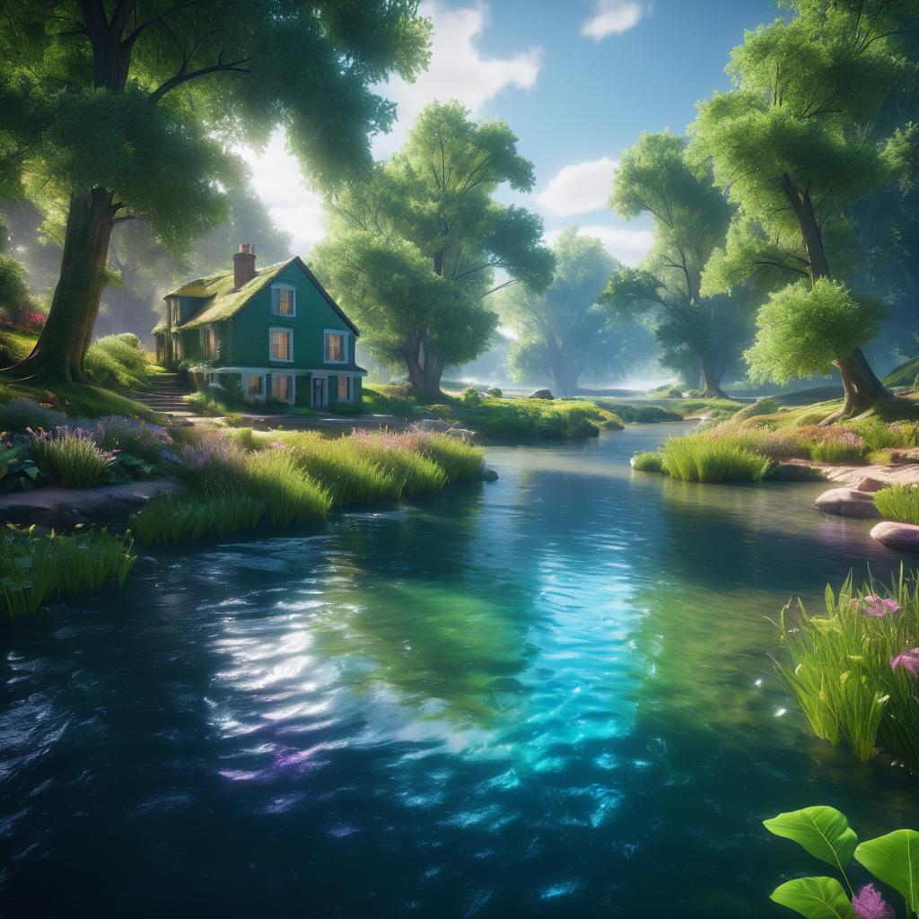 Tranquil River Scene at Universe's End