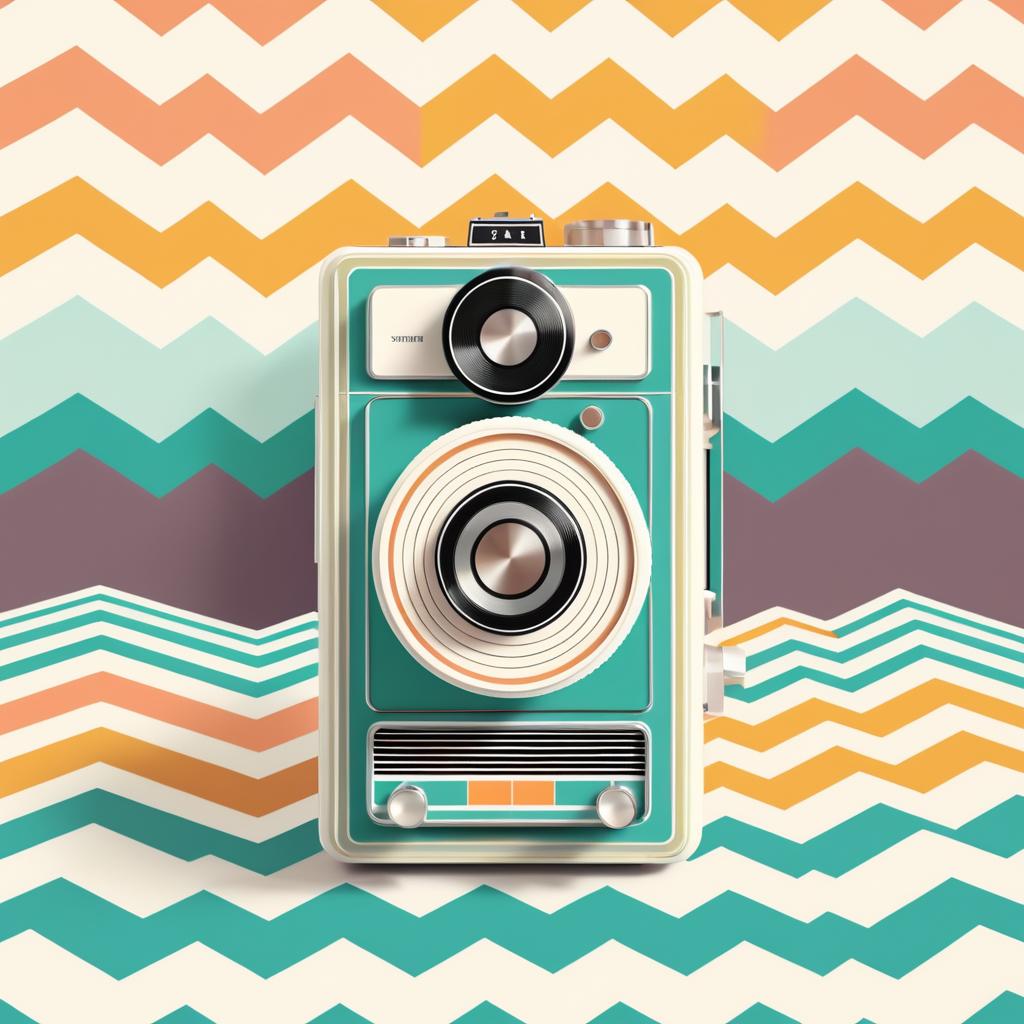 Retro Camera Inspired Digital Art Design