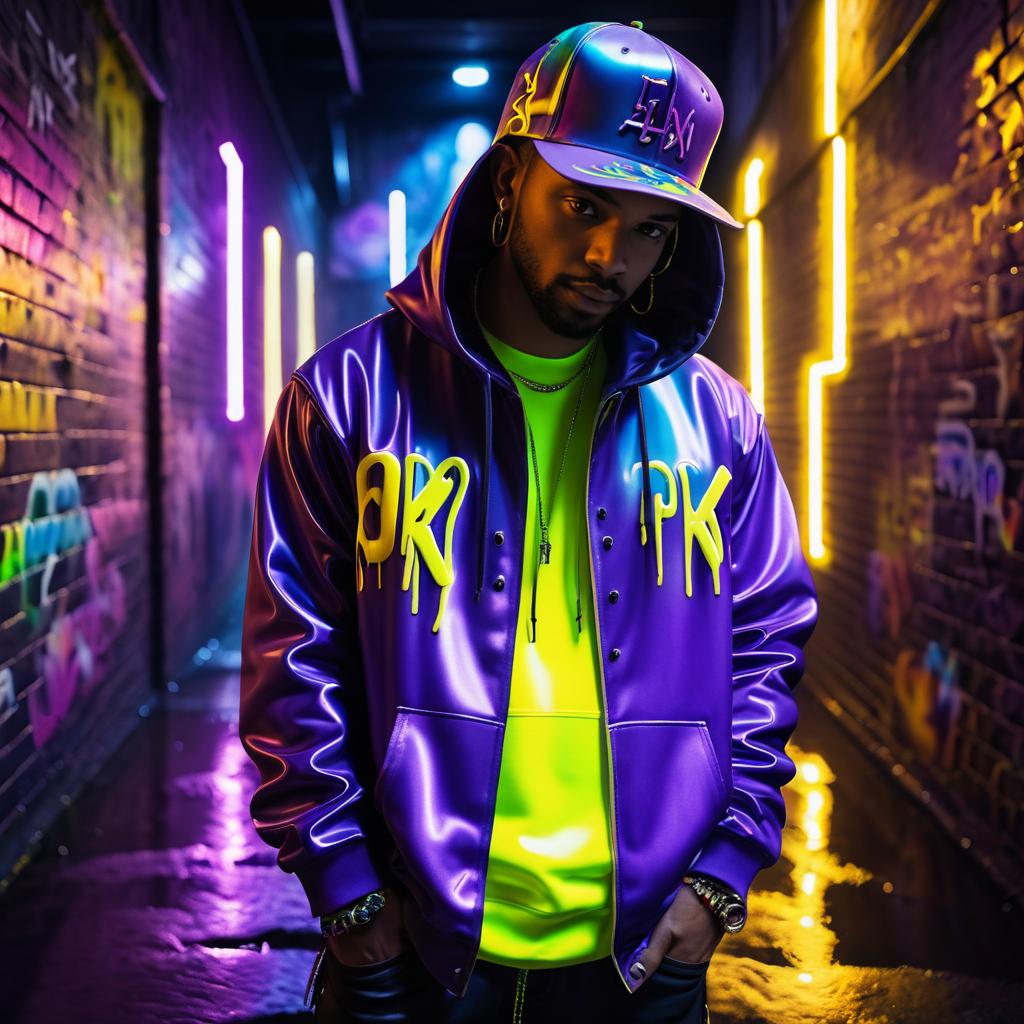 Vibrant Urban Streetwear in Neon Lights