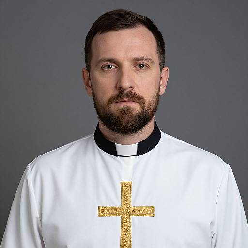 Serious Clergyman Portrait in Studio