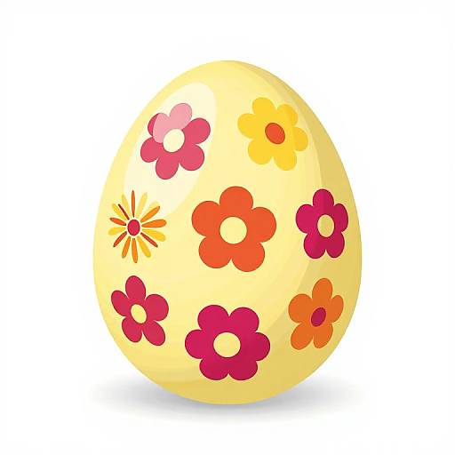 Floral Easter Egg Vector Art