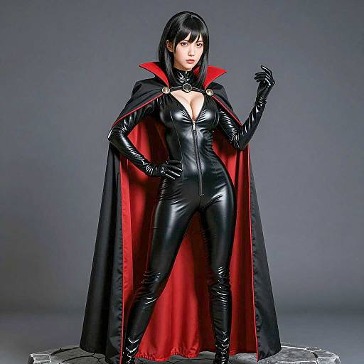 Dark Elegance: CGI Character in Latex