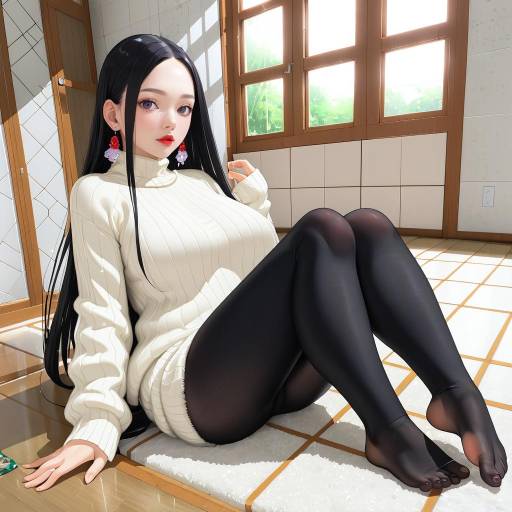 Girl in Cozy Indoor Setting with Foot Focus