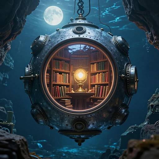 Steampunk Underwater Library Pod
