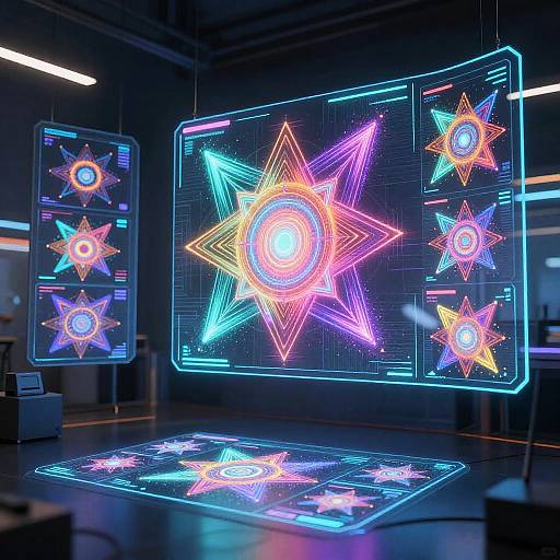 Futuristic AI Art Studio Scene