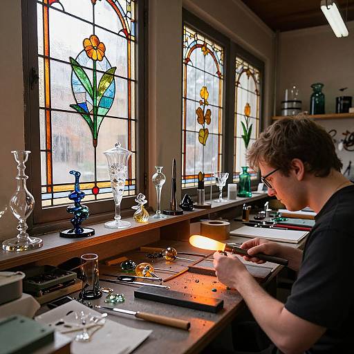 Artisan Glass Workshop with Sculptures