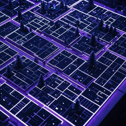 Cyberpunk Futuristic Model City with Ultraviolet Lighting