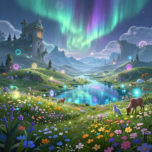 Ethereal Feywild Dreamscape with Ruins